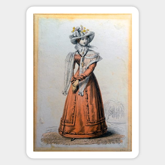 Fine Lady, vintage post card Sticker by JonDelorme